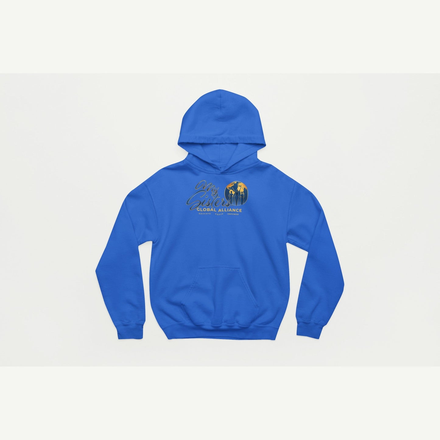 My Sisters Global Alliance gold logo hoodie in royal