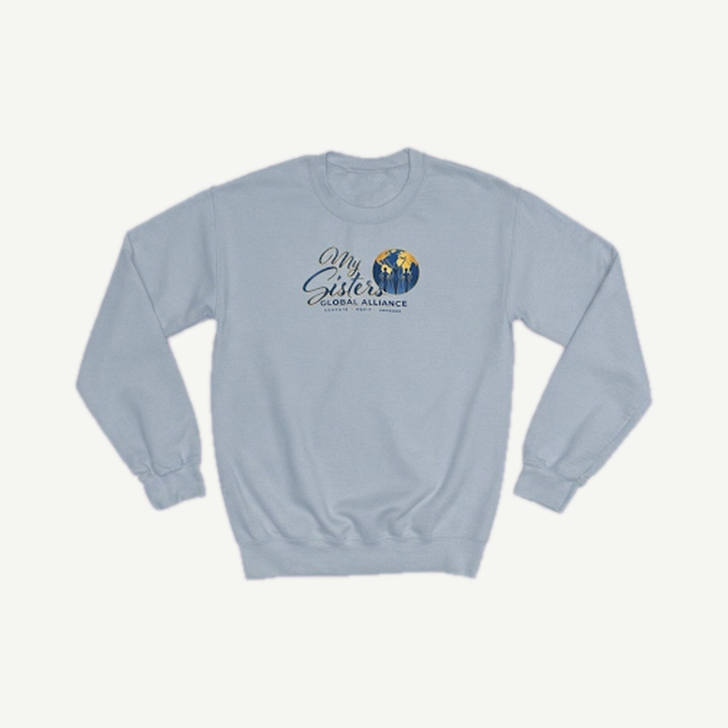 My Sisters Global Alliance blue logo sweatshirt in stone blue
