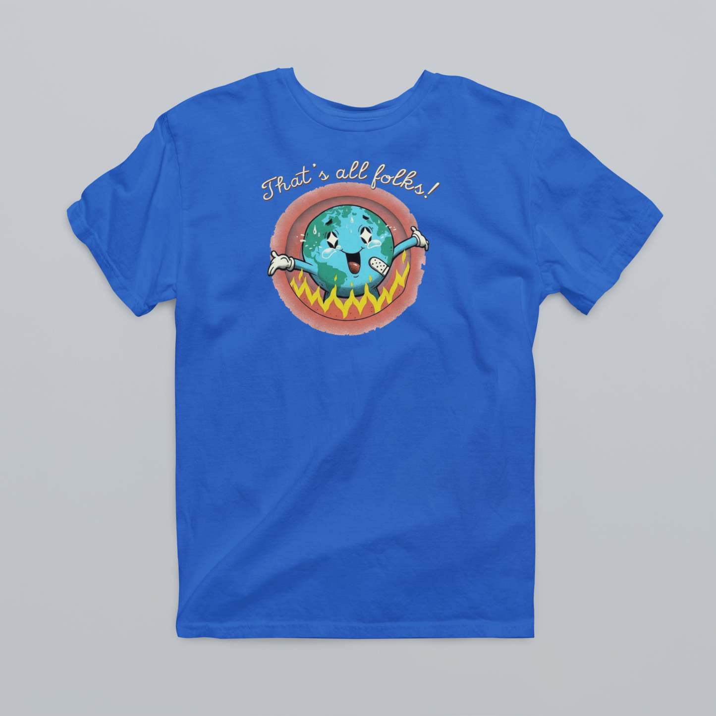 That's All Folks! Premium Graphic Tee in royal by Phat & Nerdy