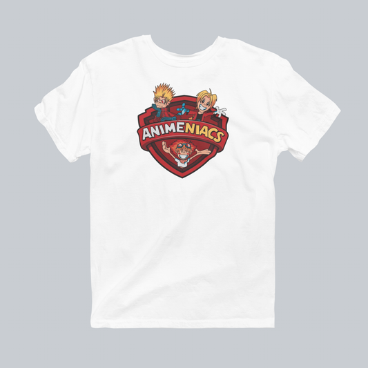 AniMENiacs: Armed & Nerdy Premium Graphic Tee in white