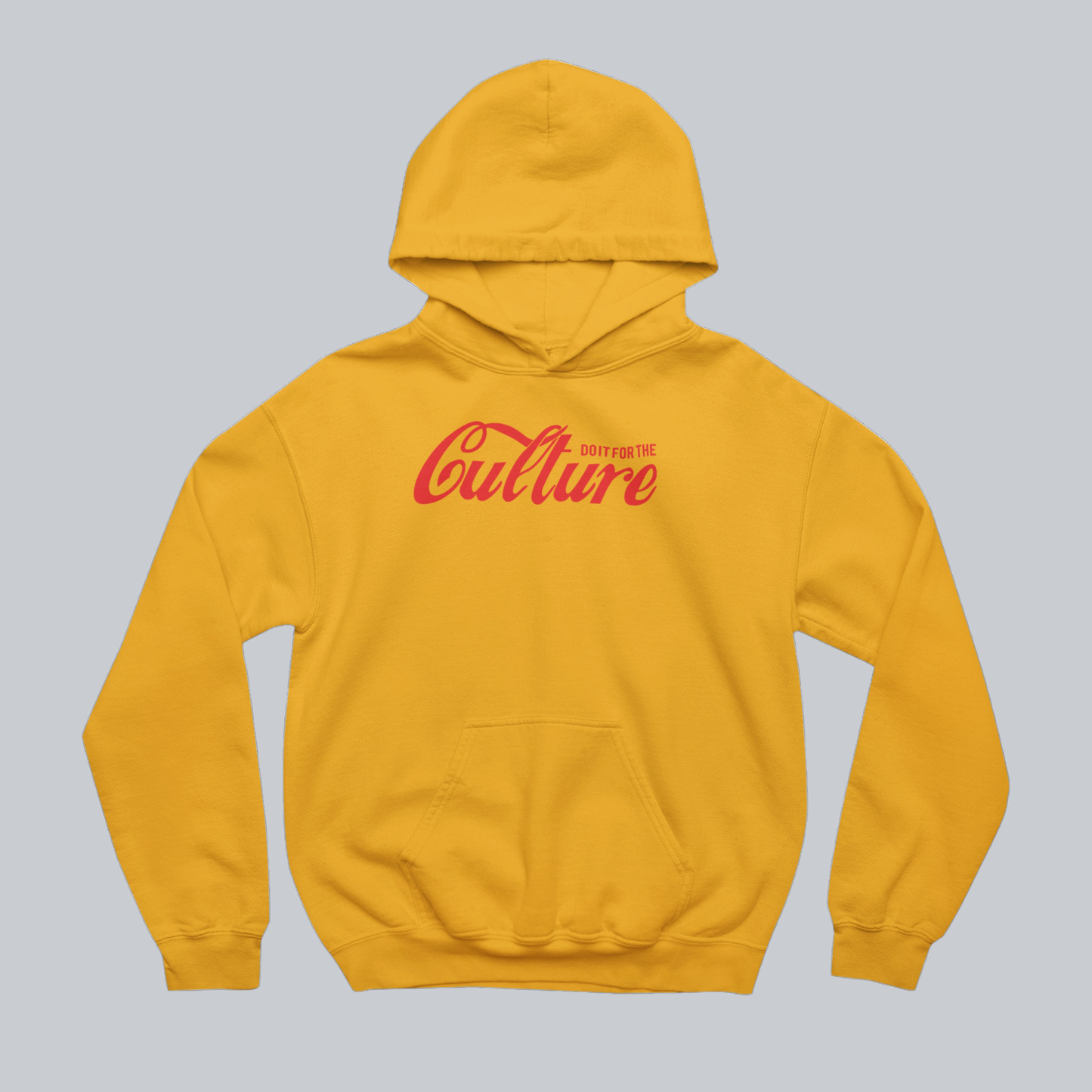 DO IT FOR THE CULTURE Iconic Hoodie in Gold on approved gray background
