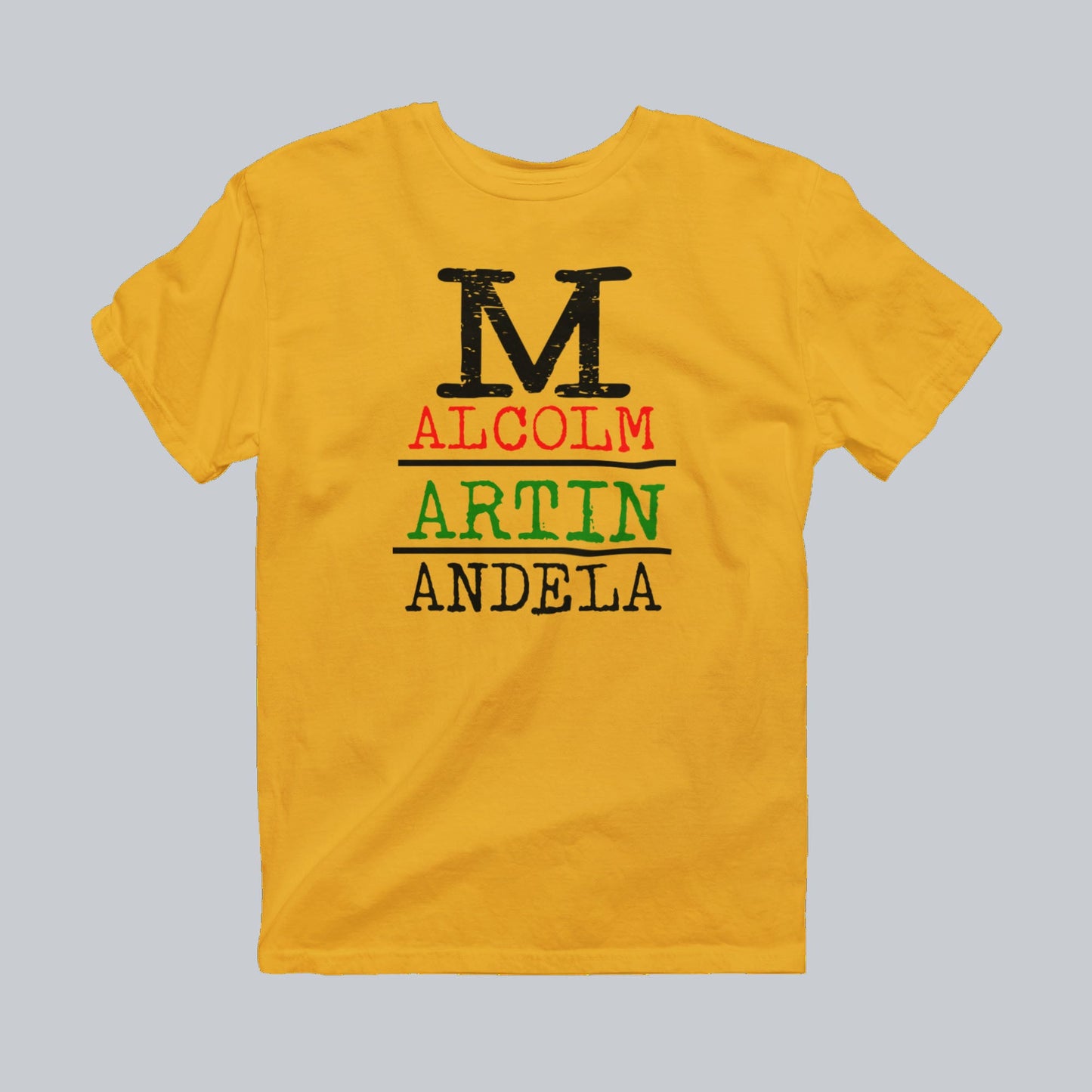 MALCOLM MARTIN MANDELA Legacy Premium T-Shirt in Gold