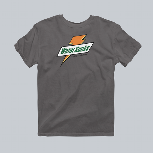 Water Sucks Premium Graphic Tee in charcoal