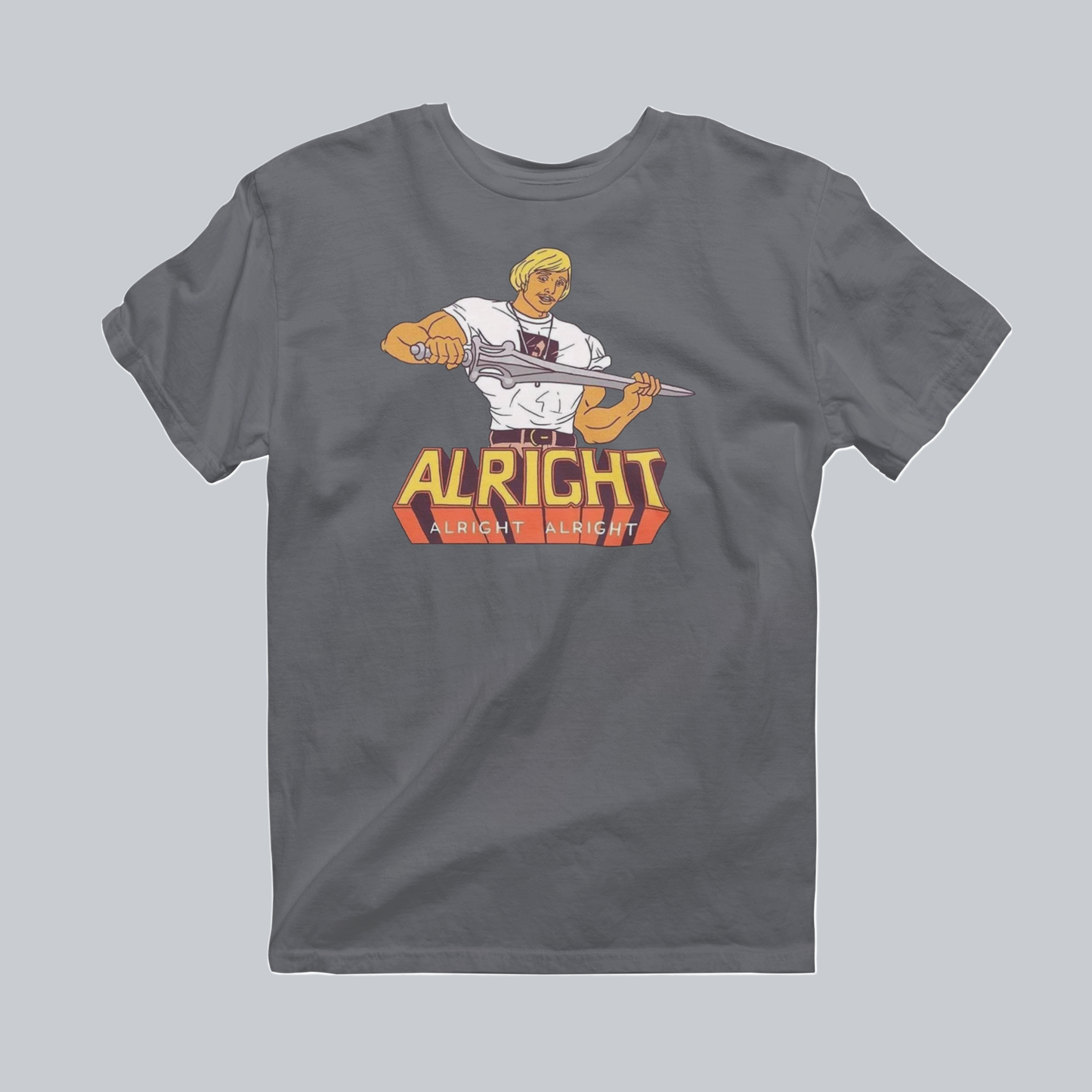 Alright Alright Premium Graphic Tee in charcoal by Phat & Nerdy