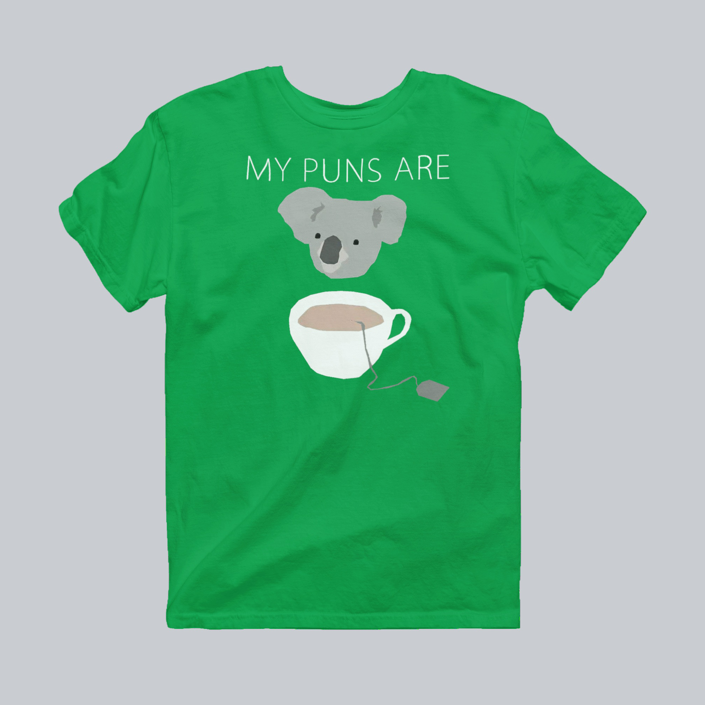 Koala Tea Premium Graphic Tee in Irish green by Phat & Nerdy