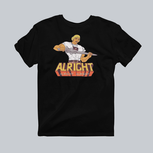 Alright Alright Premium Graphic Tee in black by Phat & Nerdy
