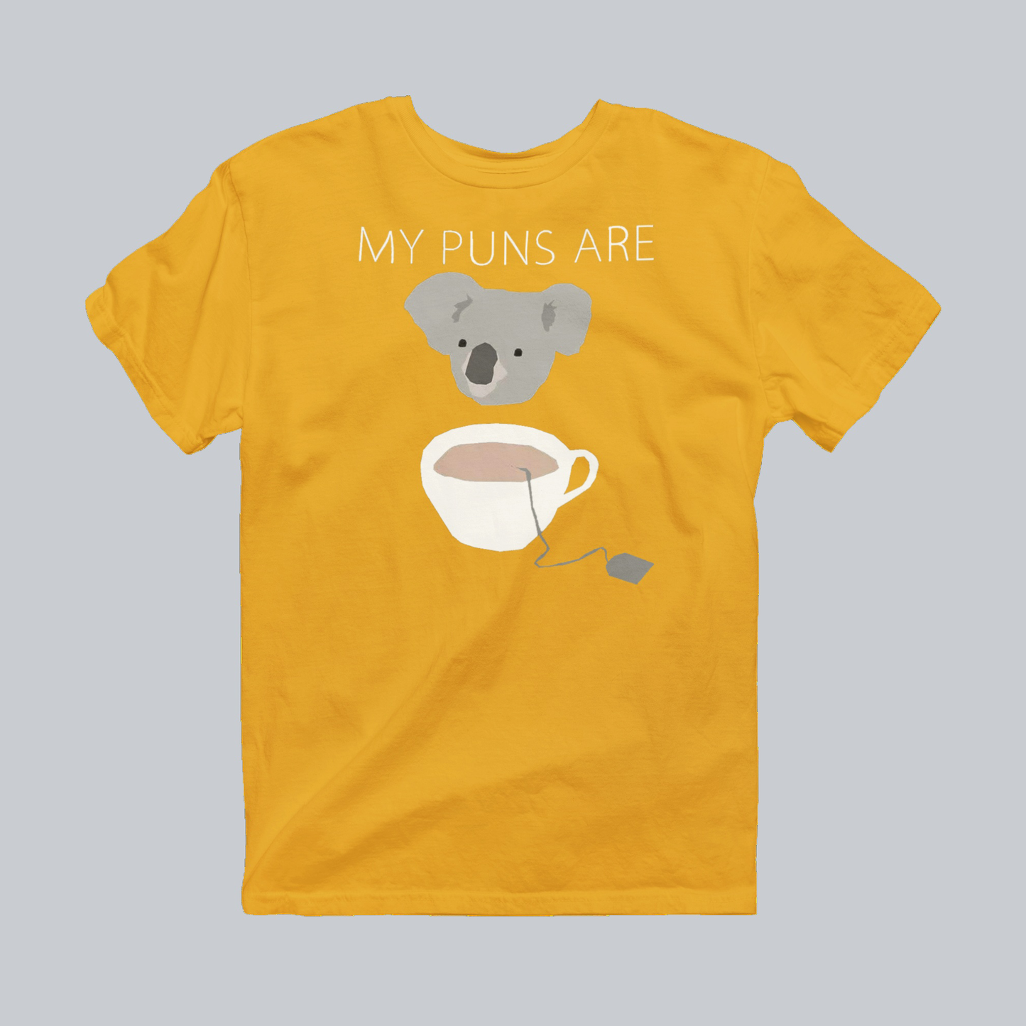 Koala Tea Premium Graphic Tee in gold by Phat & Nerdy