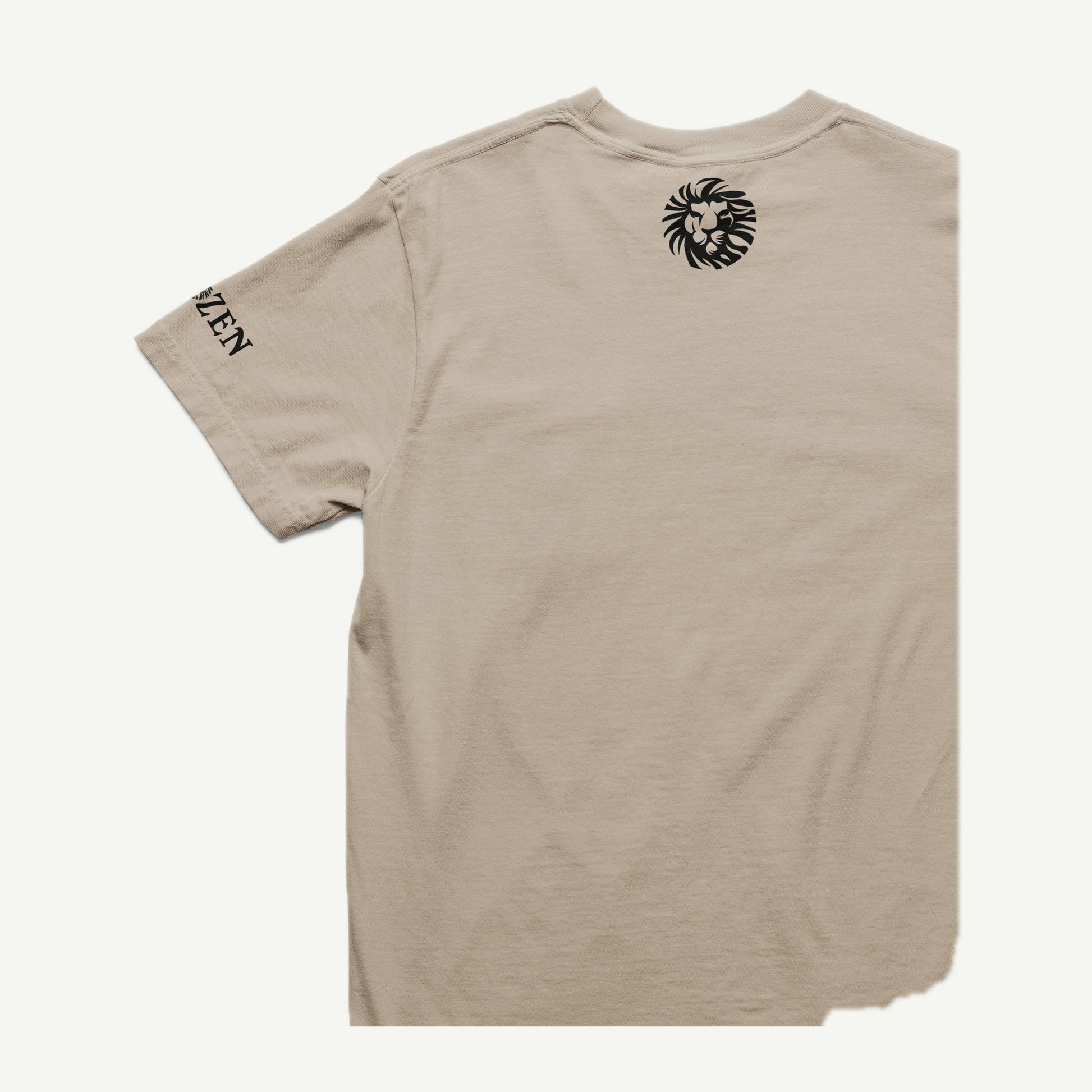 I'mperfect natural T-shirt back and left sleeve view with black CHOZEN branding