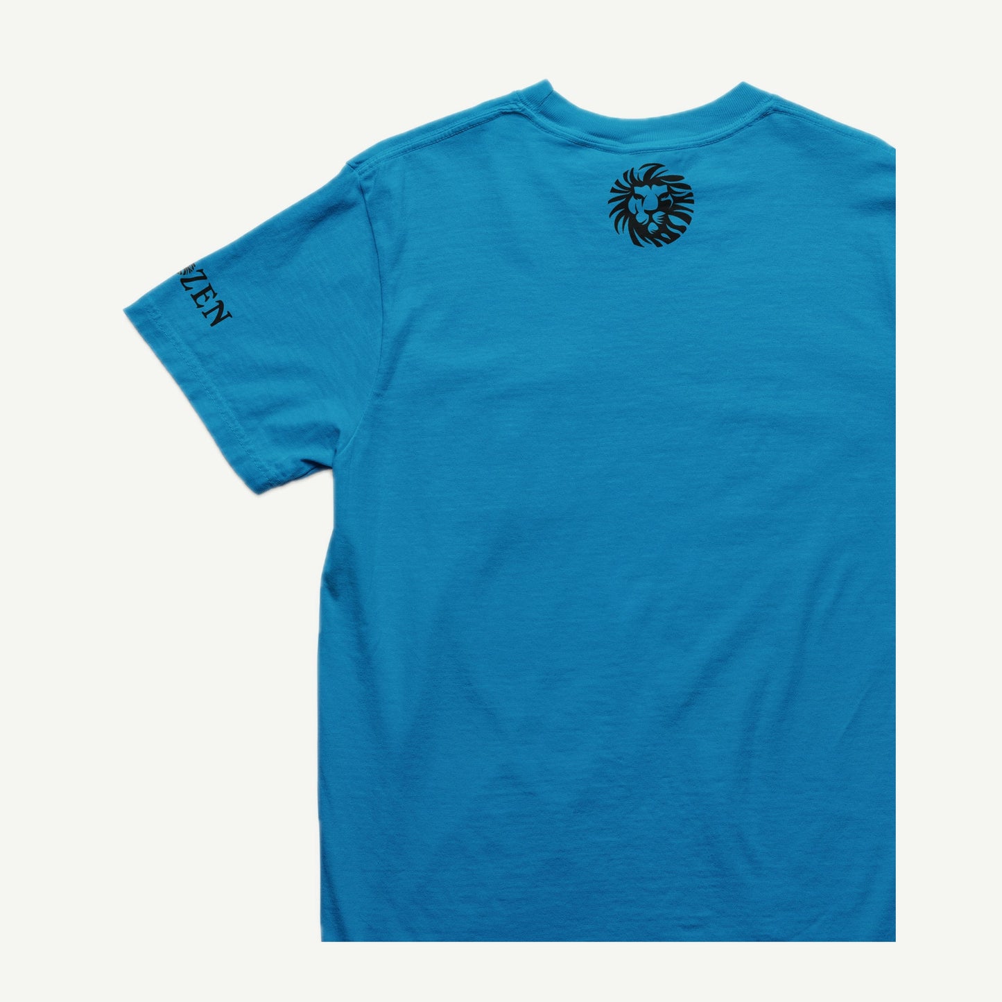 I'mperfect sapphire T-shirt back and left sleeve view with black CHOZEN branding