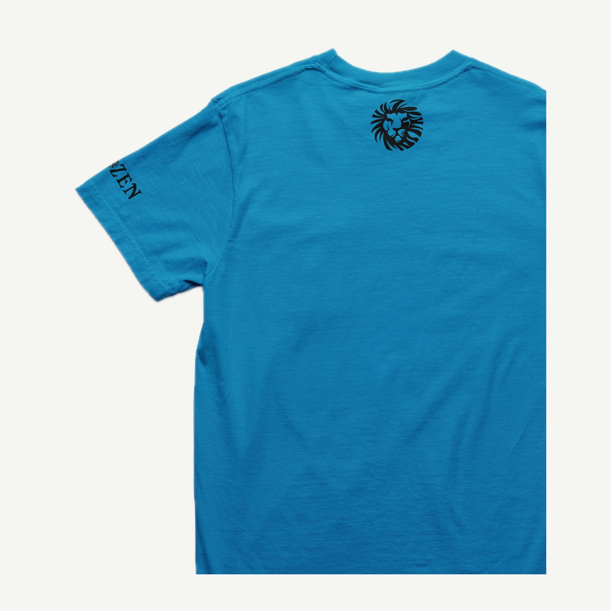 I'mperfect sapphire T-shirt back and left sleeve view with black CHOZEN branding