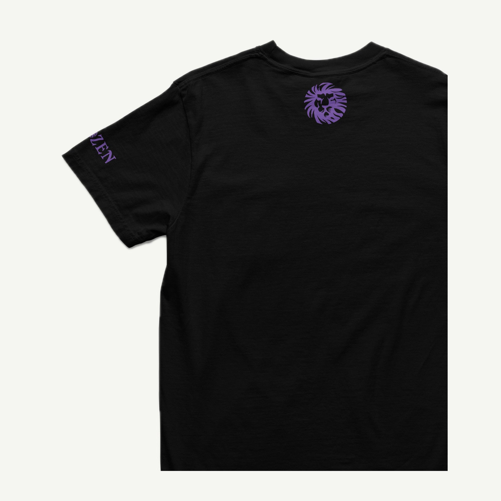 Remnant black T-shirt back and left sleeve view with purple CHOZEN branding