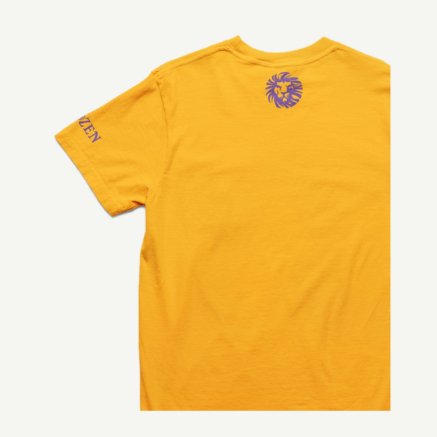 Remnant gold T-shirt back and left sleeve view with purple CHOZEN branding