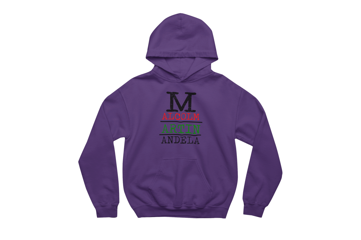 MALCOLM MARTIN MANDELA Legacy Hoodie: A Tribute to Black Leadership