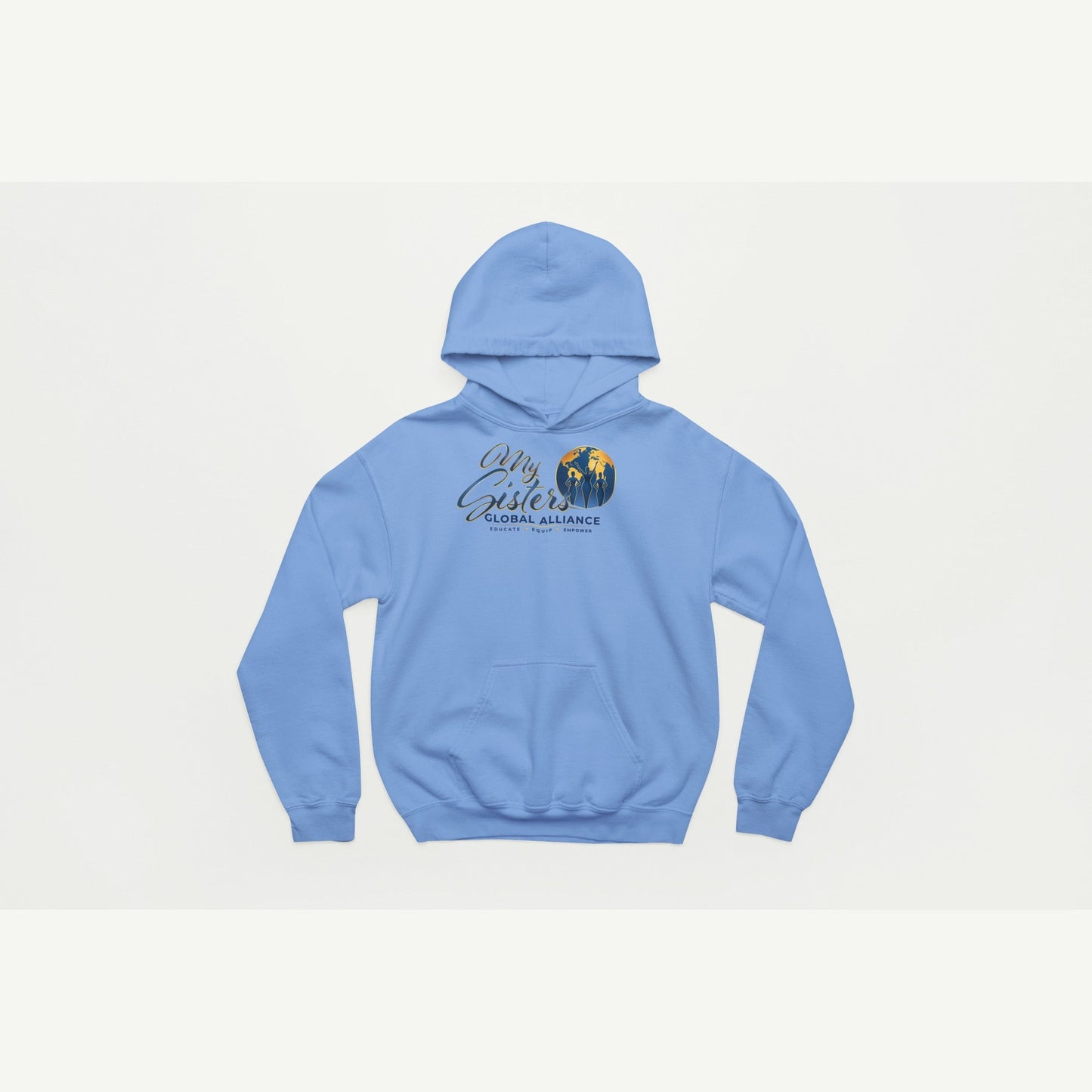 My Sisters Global Alliance blue logo hoodie in Carolina blue