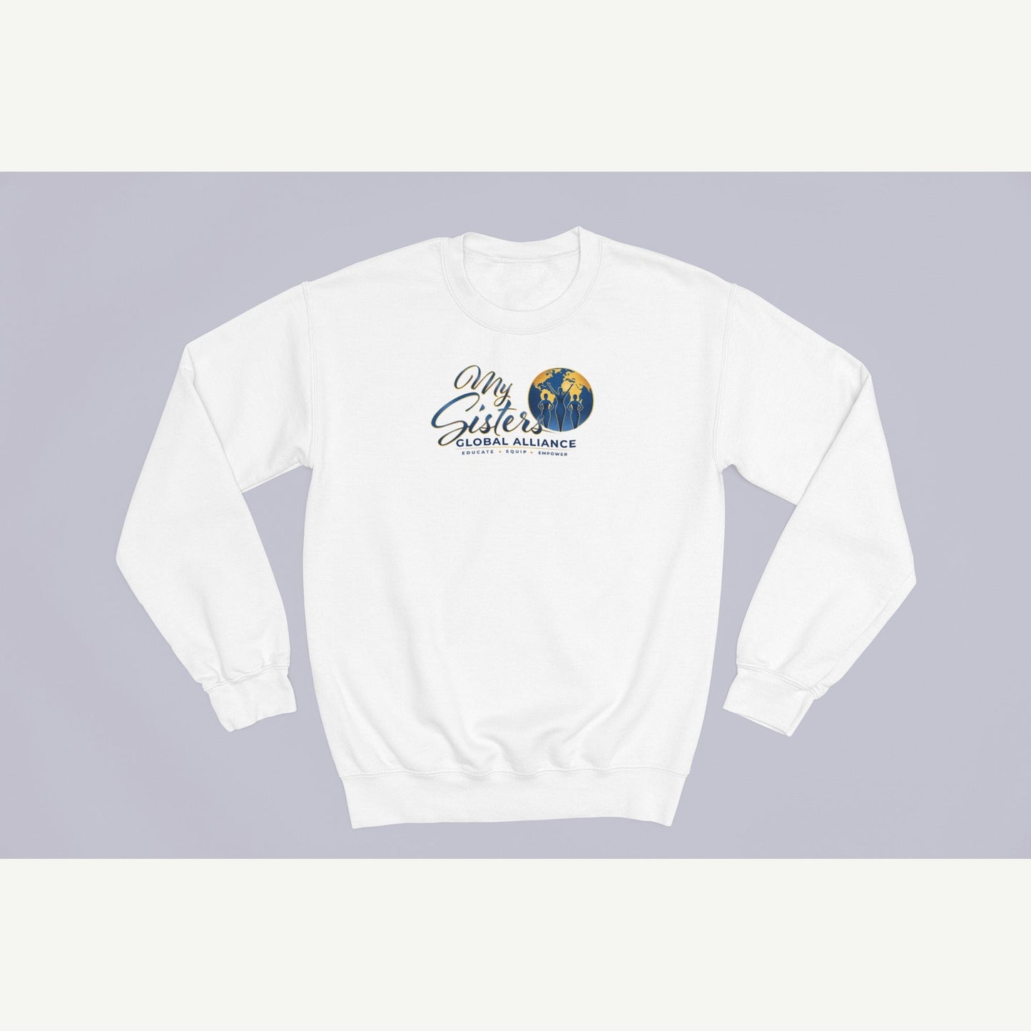 My Sisters Global Alliance blue logo sweatshirt in white