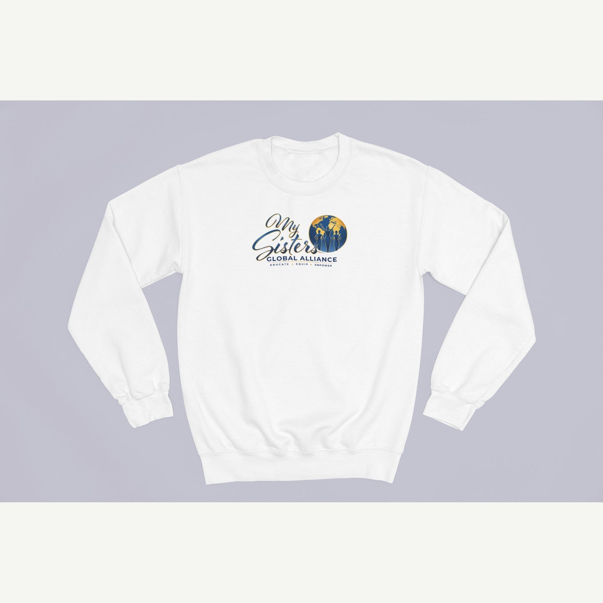 My Sisters Global Alliance blue logo sweatshirt in white