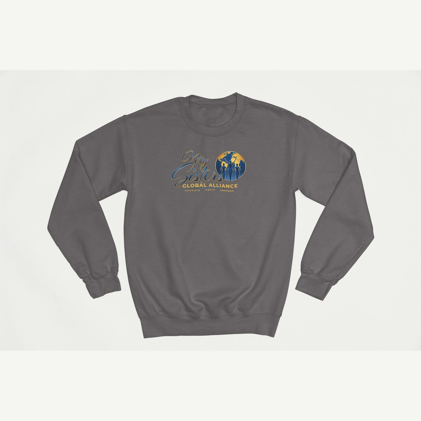 My Sisters Global Alliance gold logo sweatshirt in charcoal