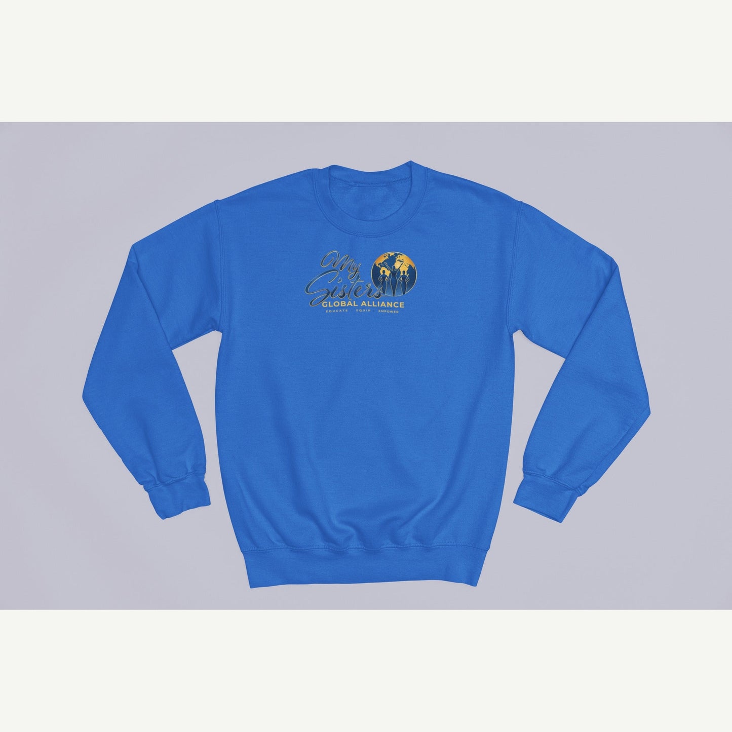 My Sisters Global Alliance gold logo sweatshirt in royal