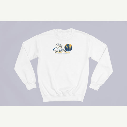 My Sisters Global Alliance gold logo sweatshirt in white