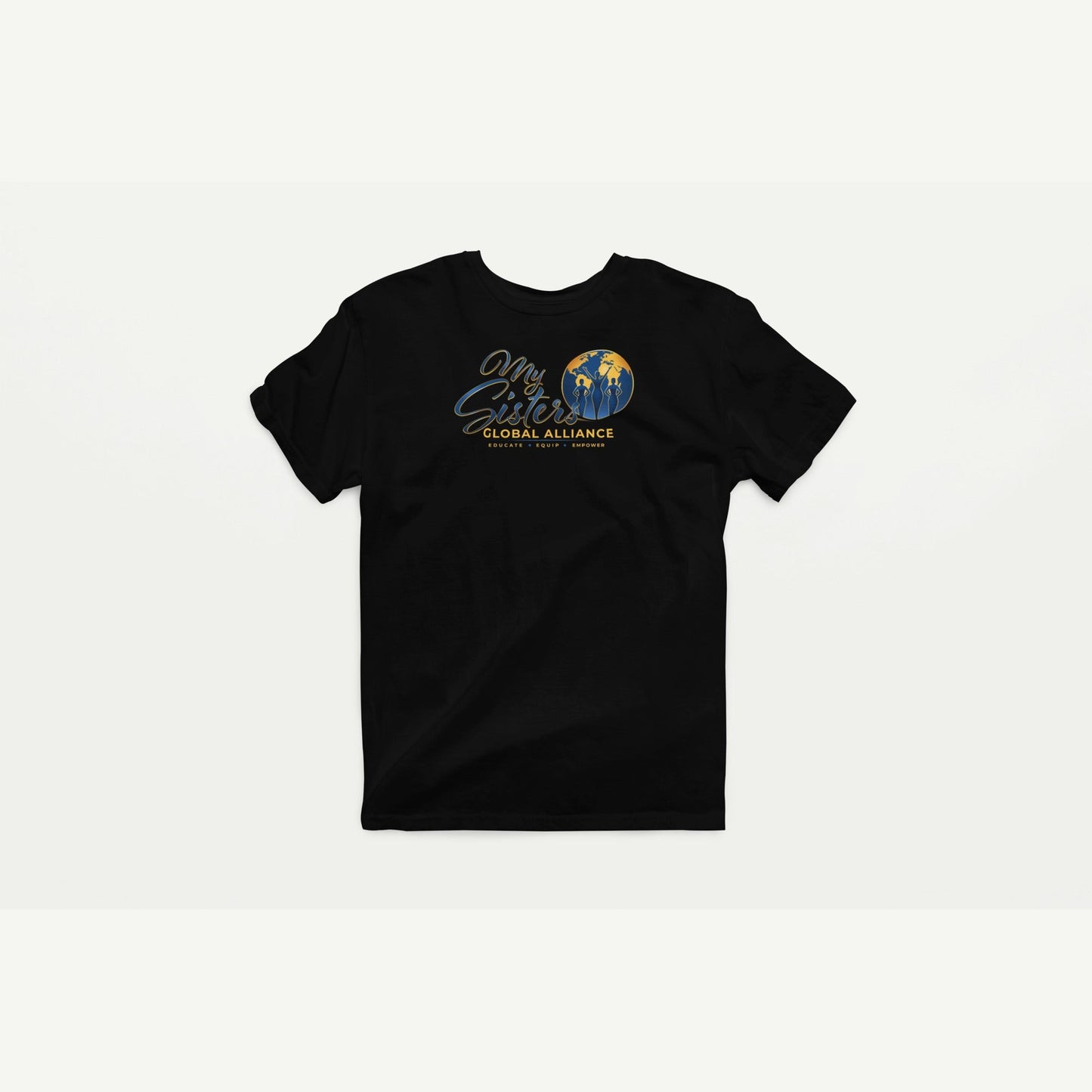 My Sisters Global Alliance gold logo Softstyle tee in black
