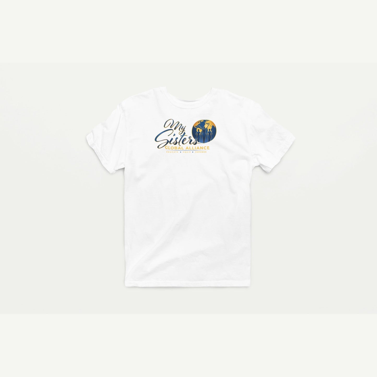 My Sisters Global Alliance gold logo Softstyle tee in white