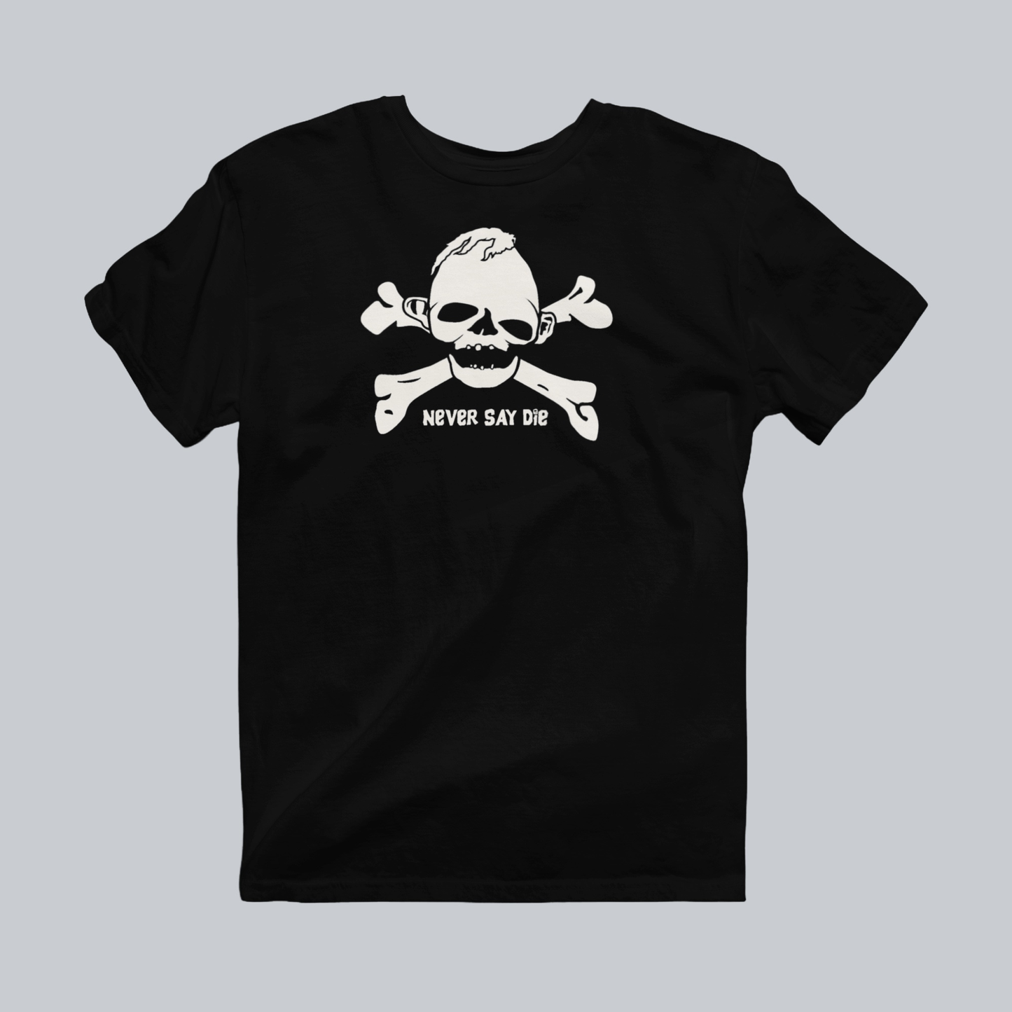Never Say Die Premium Graphic Tee in black by Phat & Nerdy