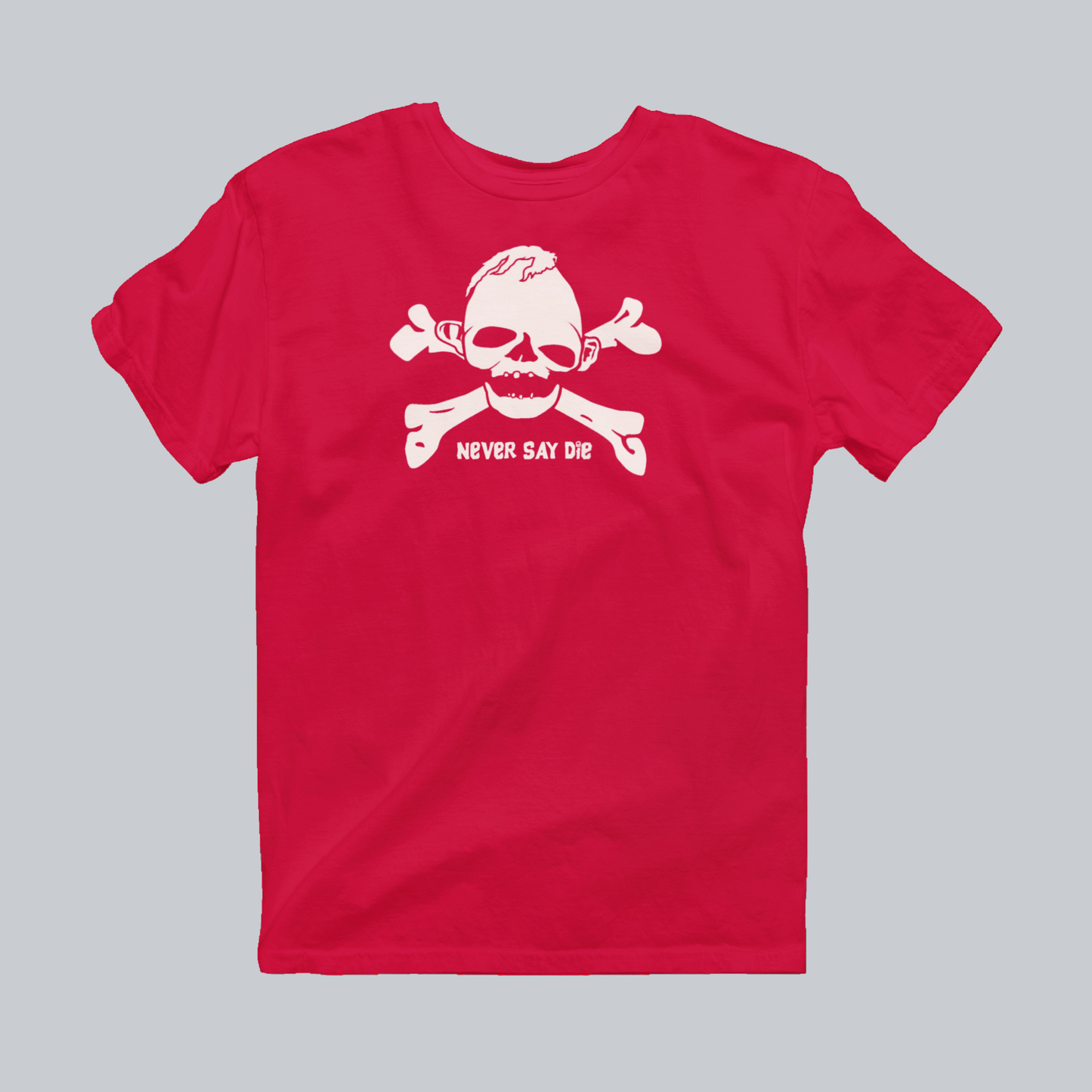 Never Say Die Premium Graphic Tee in red by Phat & Nerdy