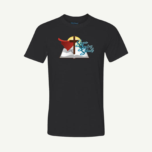 Super Sunday School short sleeve performance tee in black