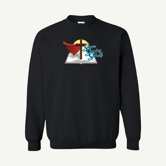 Super Sunday School crewneck sweatshirt in black