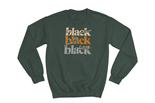 "Black Love, Excellence, Joy, Pride, History" Premium Sweatshirt