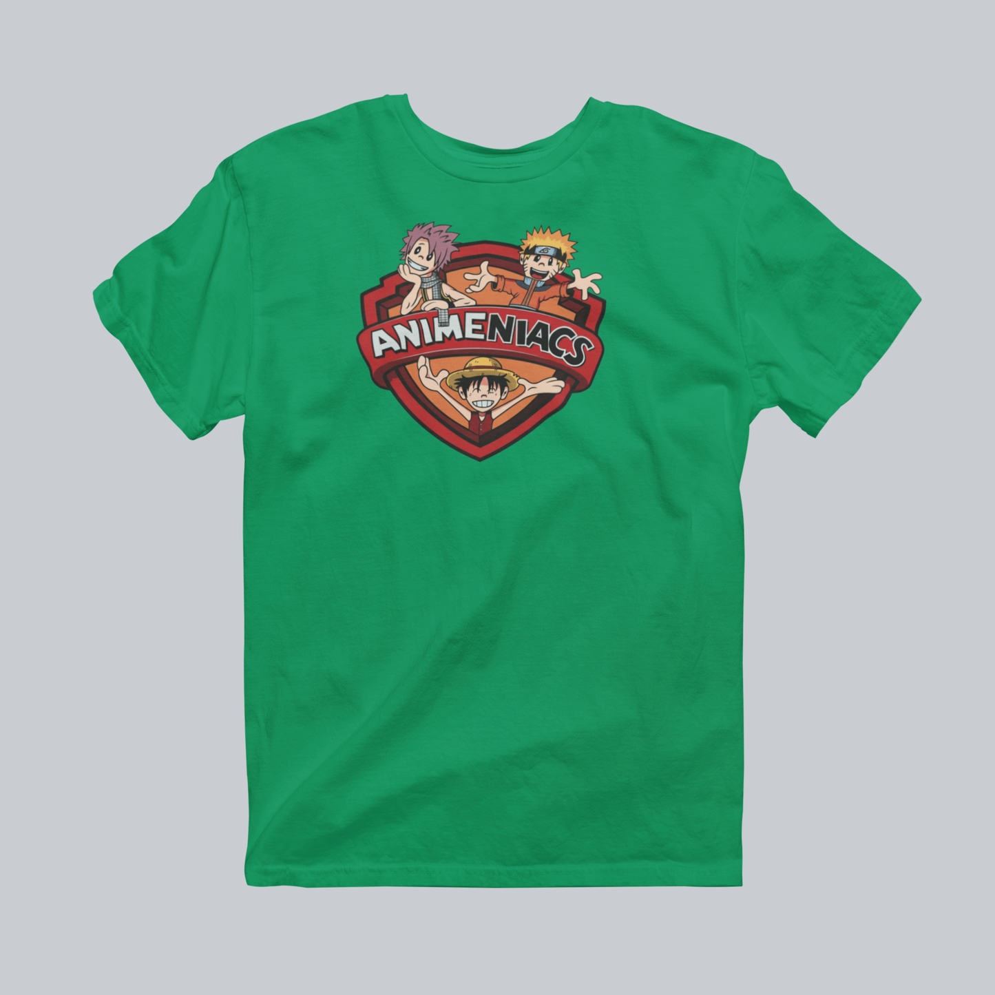 AniMENiacs: Fists, Feasts & Friendship Premium Graphic Tee in irish green