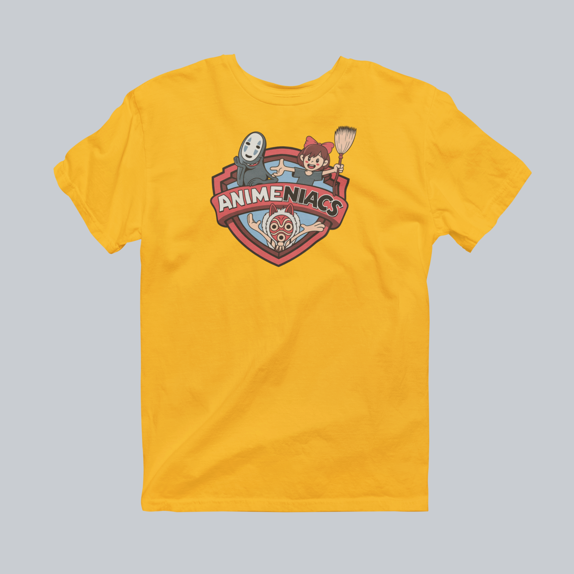 AniMENiacs: Magic, Masks & Misfits Premium Graphic Tee in gold
