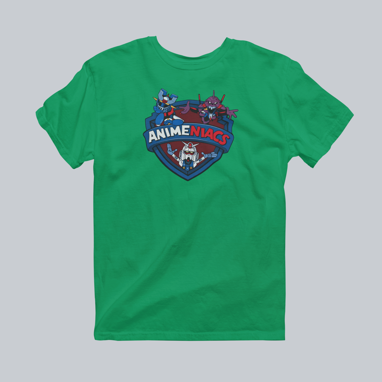 AniMENiacs: Mecha Mayhem Premium Graphic Tee in irish green