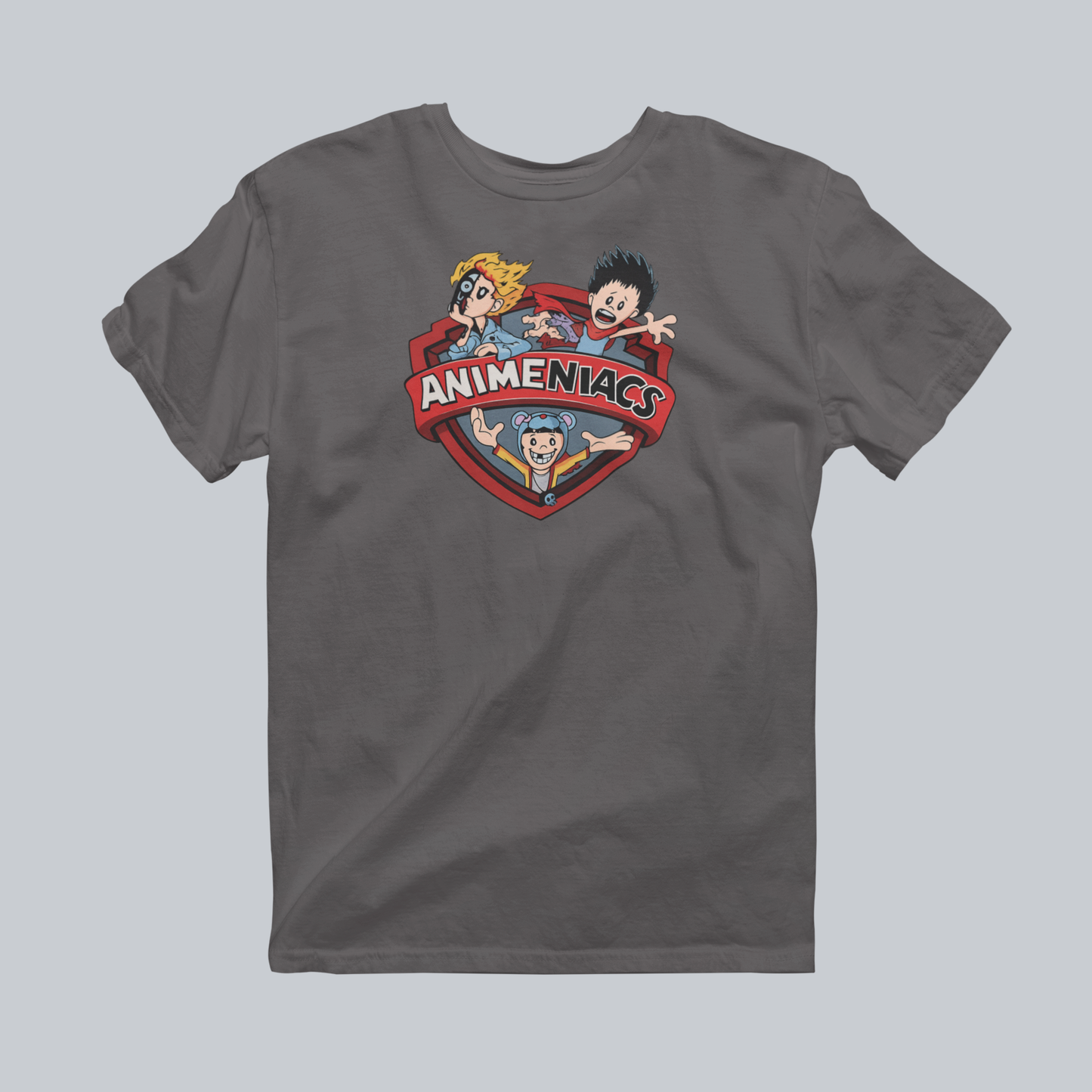 AniMENiacs: Wired, Wild & Wicked Premium Graphic Tee in charcoal