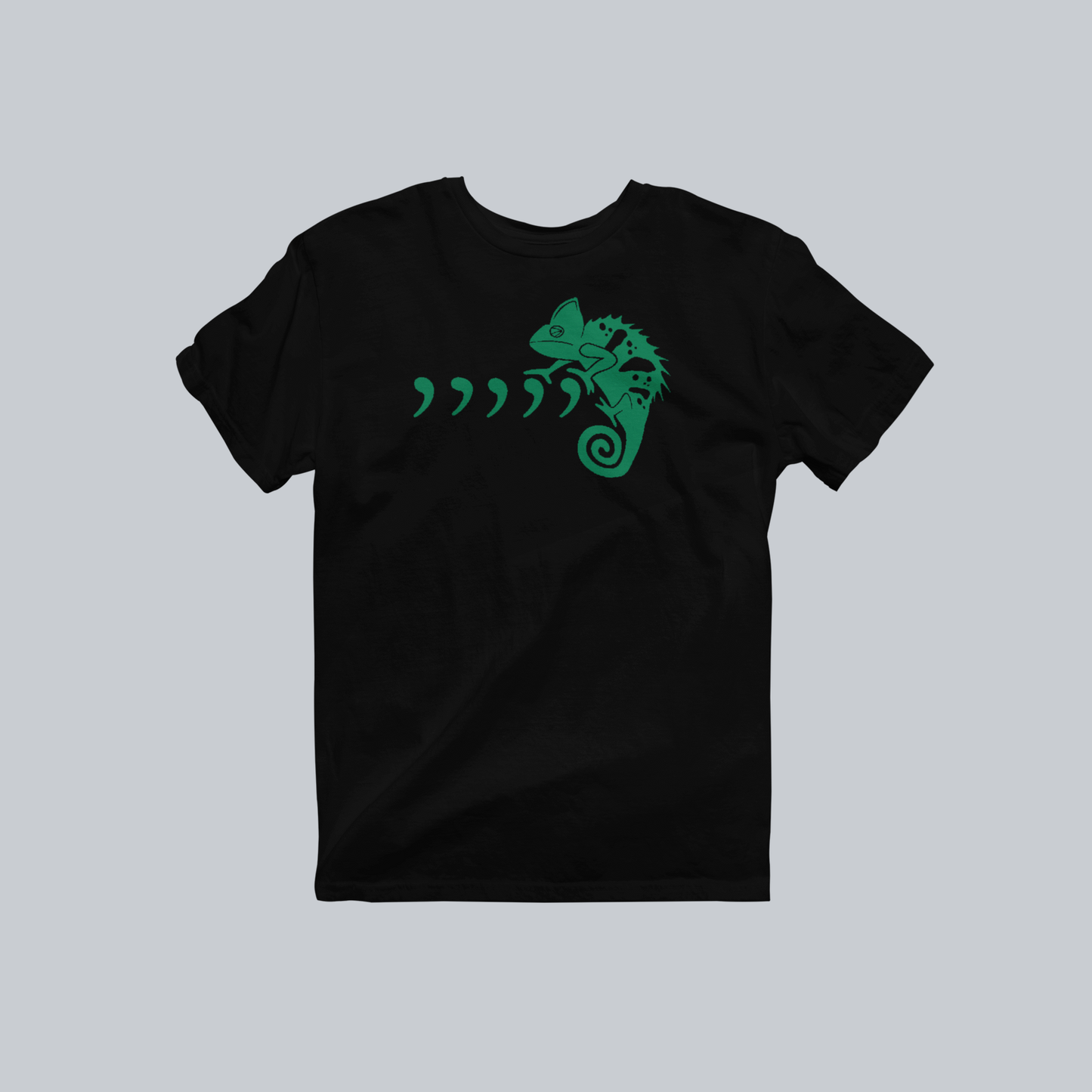 Comma Chameleon Premium Graphic Tee in black by Phat & Nerdy