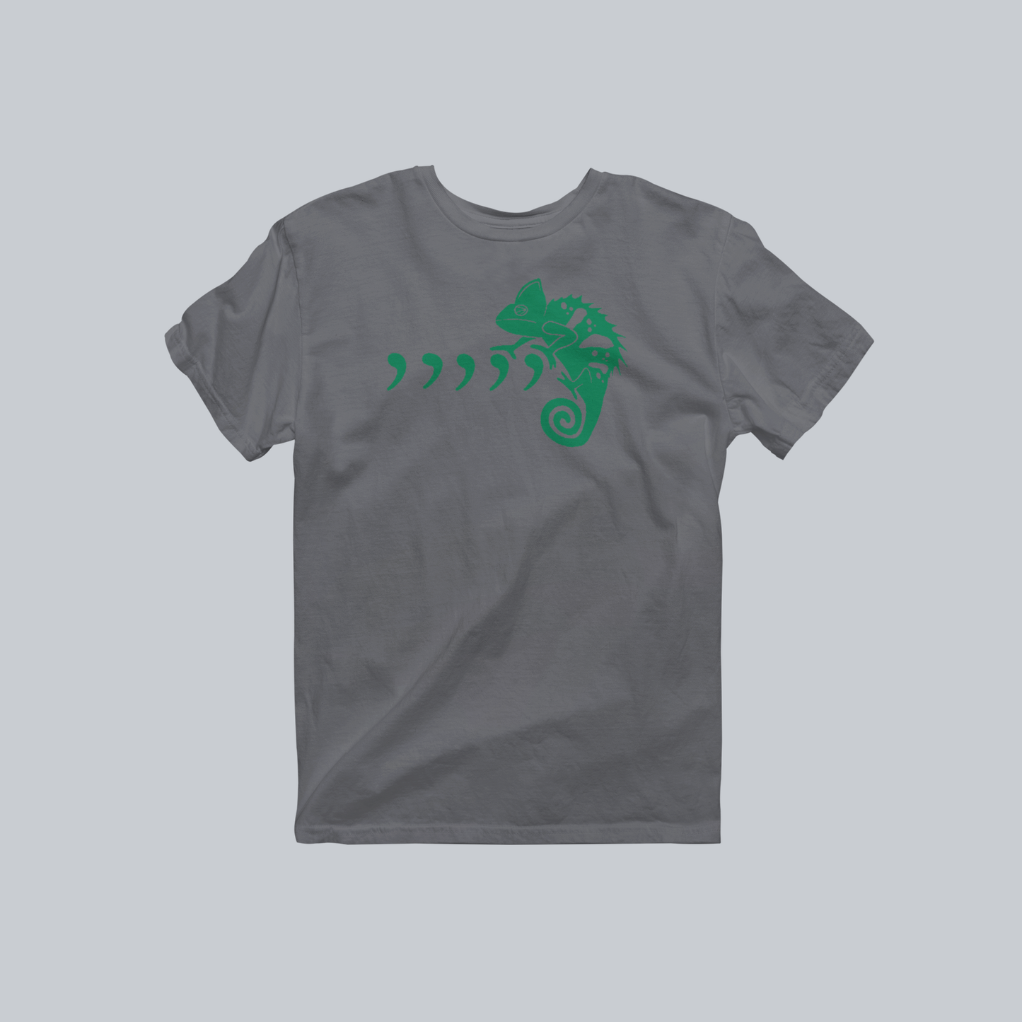 Comma Chameleon Premium Graphic Tee in charcoal by Phat & Nerdy