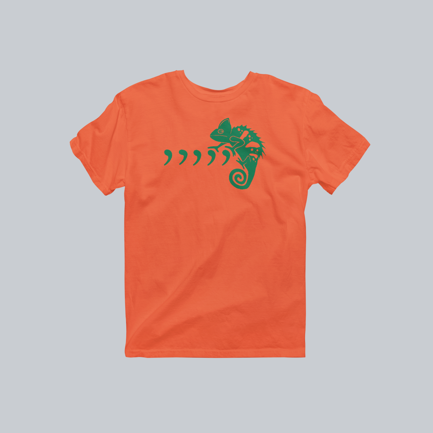 Comma Chameleon Premium Graphic Tee in orange by Phat & Nerdy