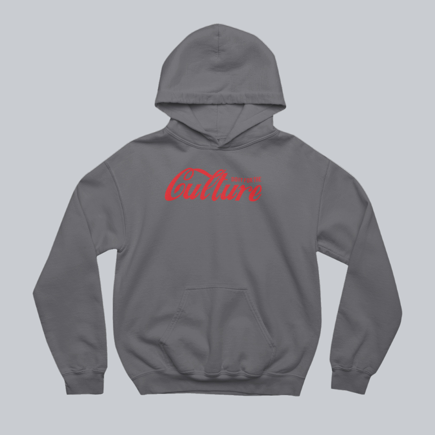 DO IT FOR THE CULTURE Iconic Hoodie in Charcoal on approved gray background