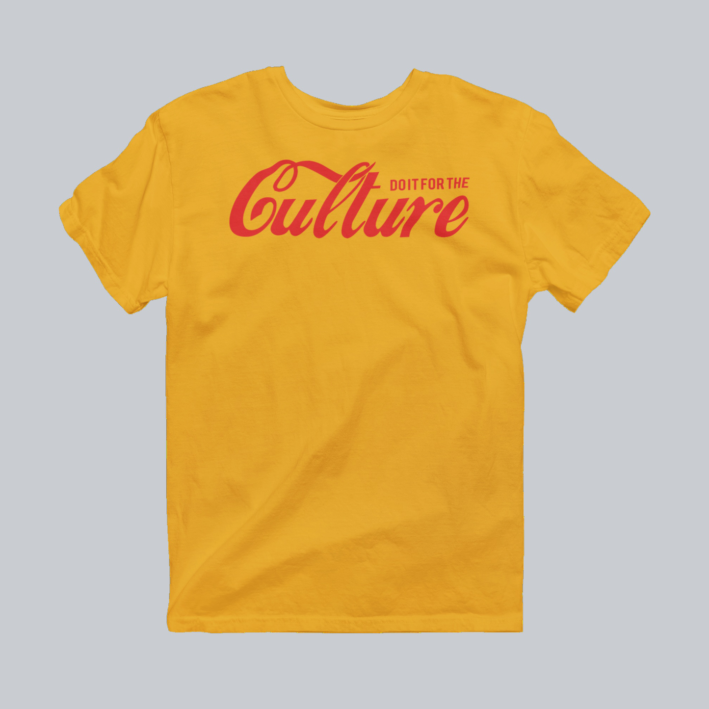 DO IT FOR THE CULTURE Iconic Premium T-Shirt in Gold on approved gray background