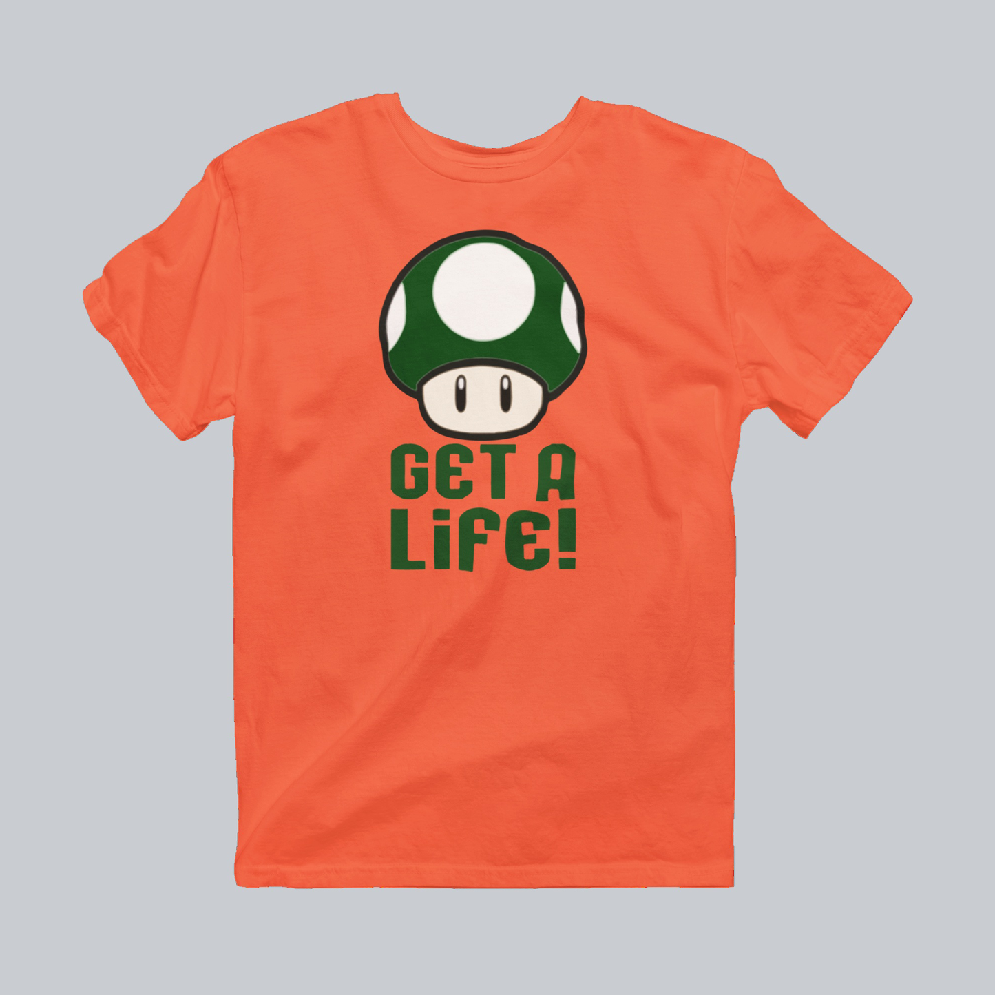 Get A Life Premium Graphic Tee in orange by Phat & Nerdy