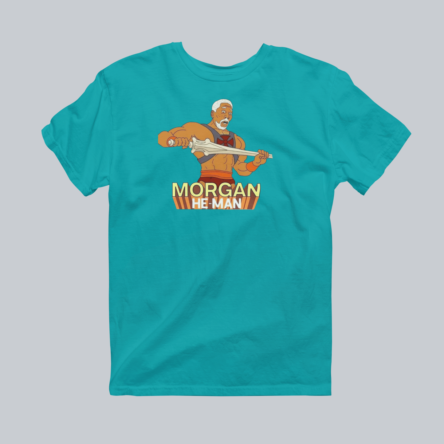Morgan He-Man Premium Graphic Tee in tropical blue
