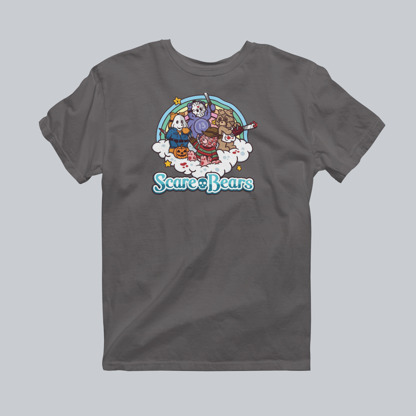 Scare Bears Premium Graphic Tee in charcoal