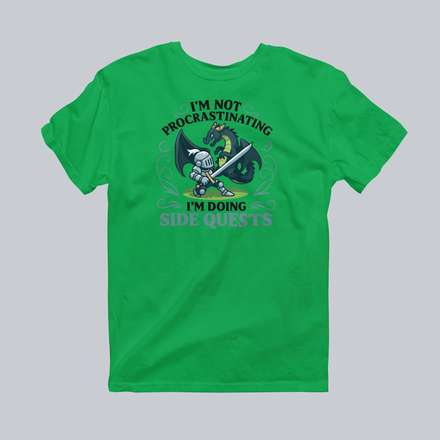 Side Quests Premium Graphic Tee in irish green