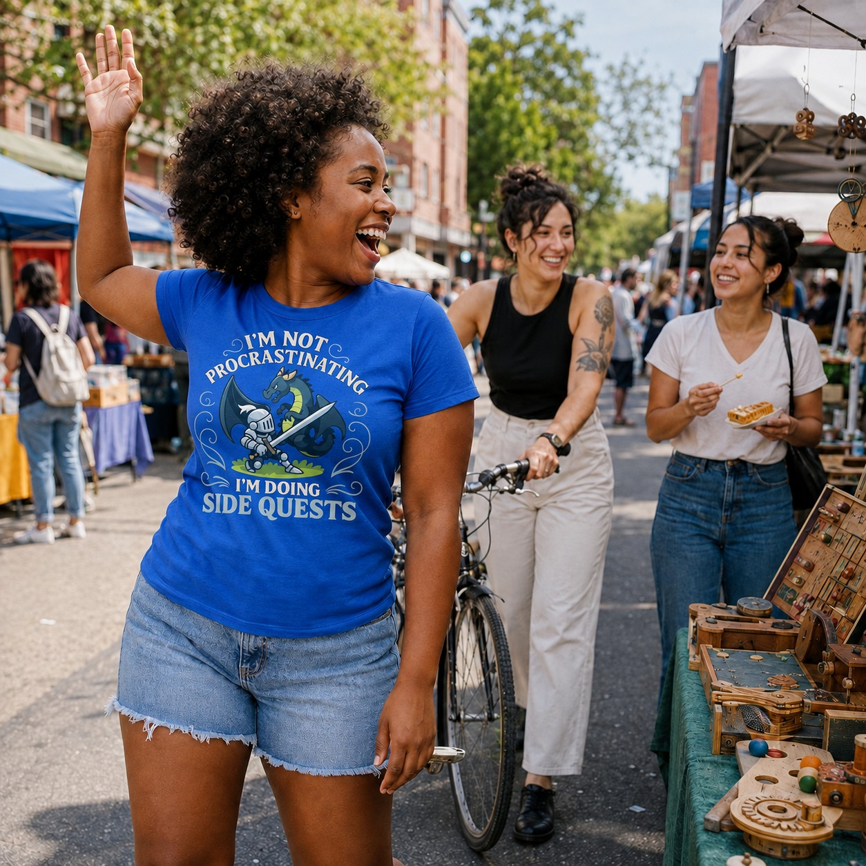 Side Quests Premium Graphic Tee lifestyle image