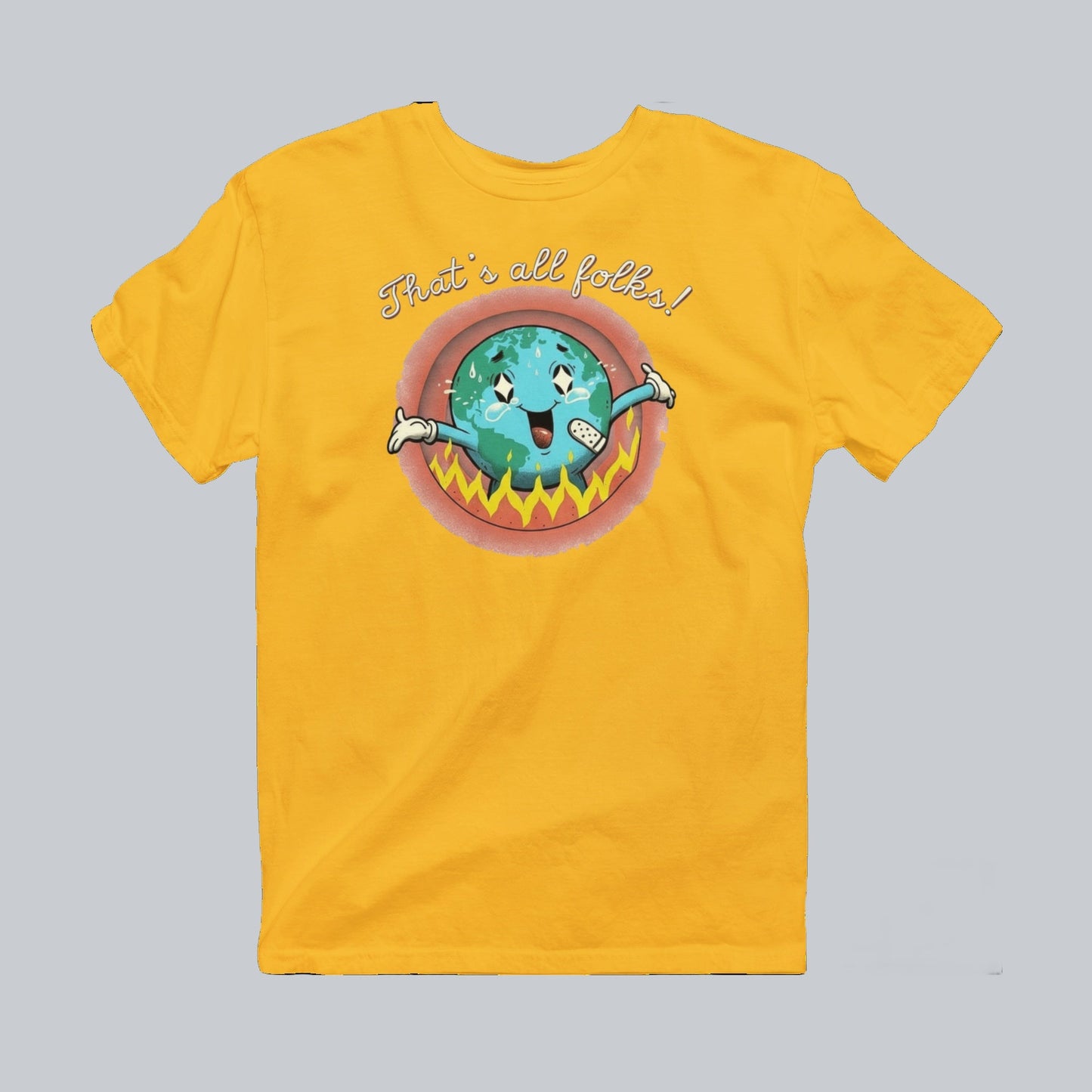That's All Folks Premium Graphic Tee in gold by Phat & Nerdy