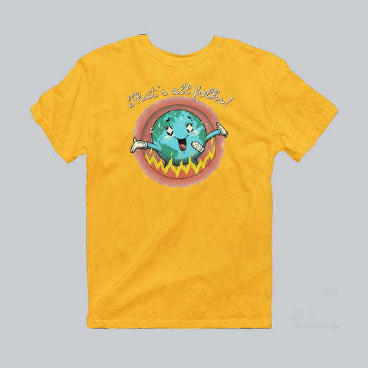 That's All Folks Premium Graphic Tee in gold by Phat & Nerdy