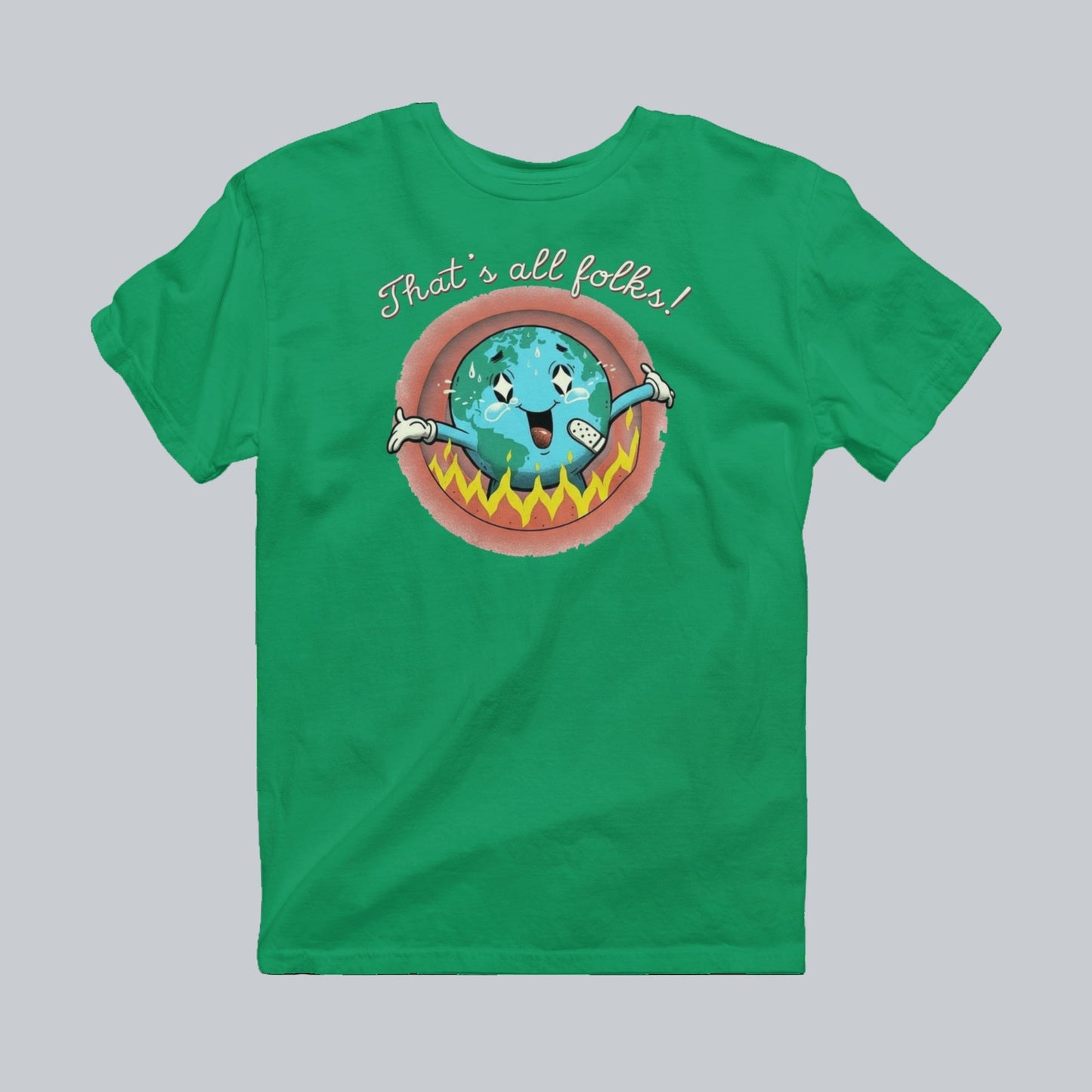 That's All Folks Premium Graphic Tee in Irish green by Phat & Nerdy