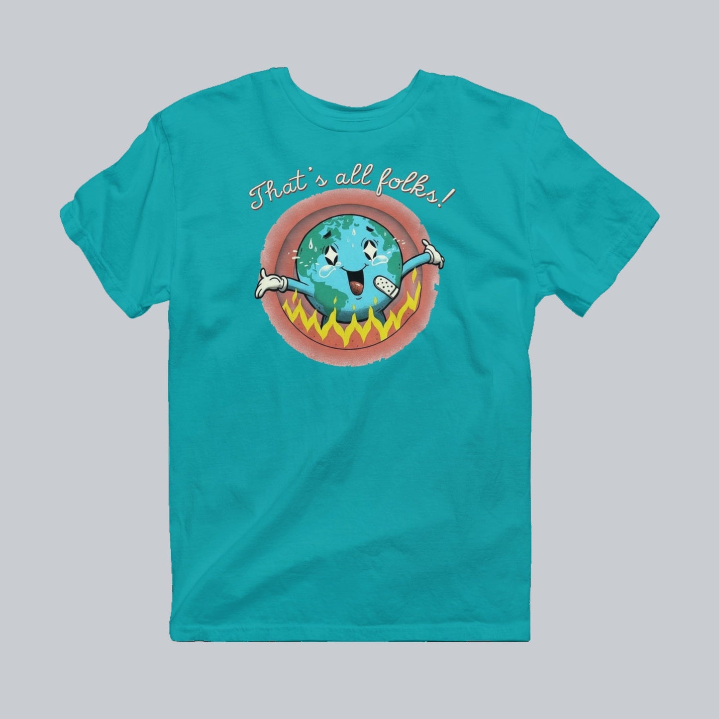 That's All Folks Premium Graphic Tee in tropical blue by Phat & Nerdy