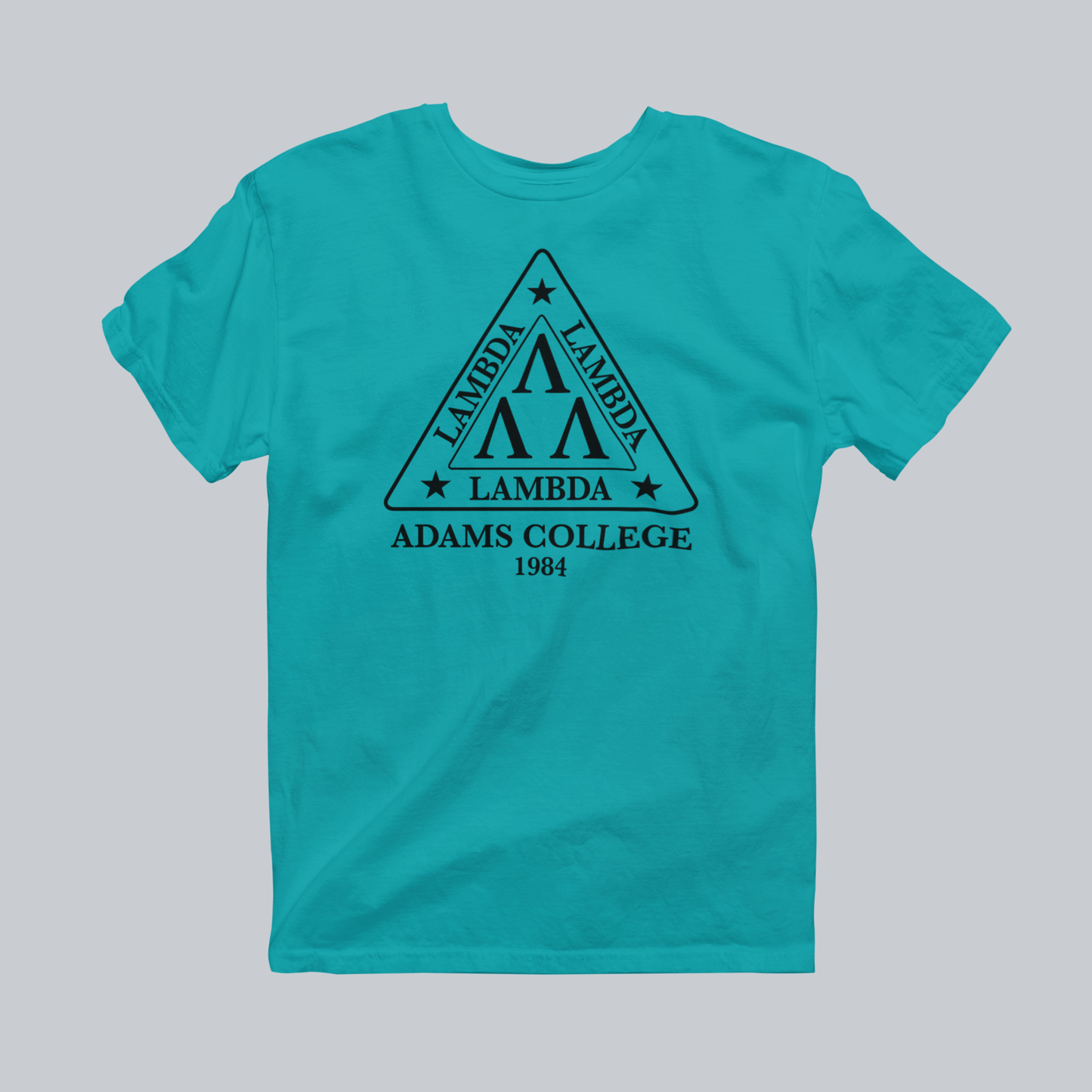 Tri-Lamb Premium Graphic Tee in tropical blue / black design