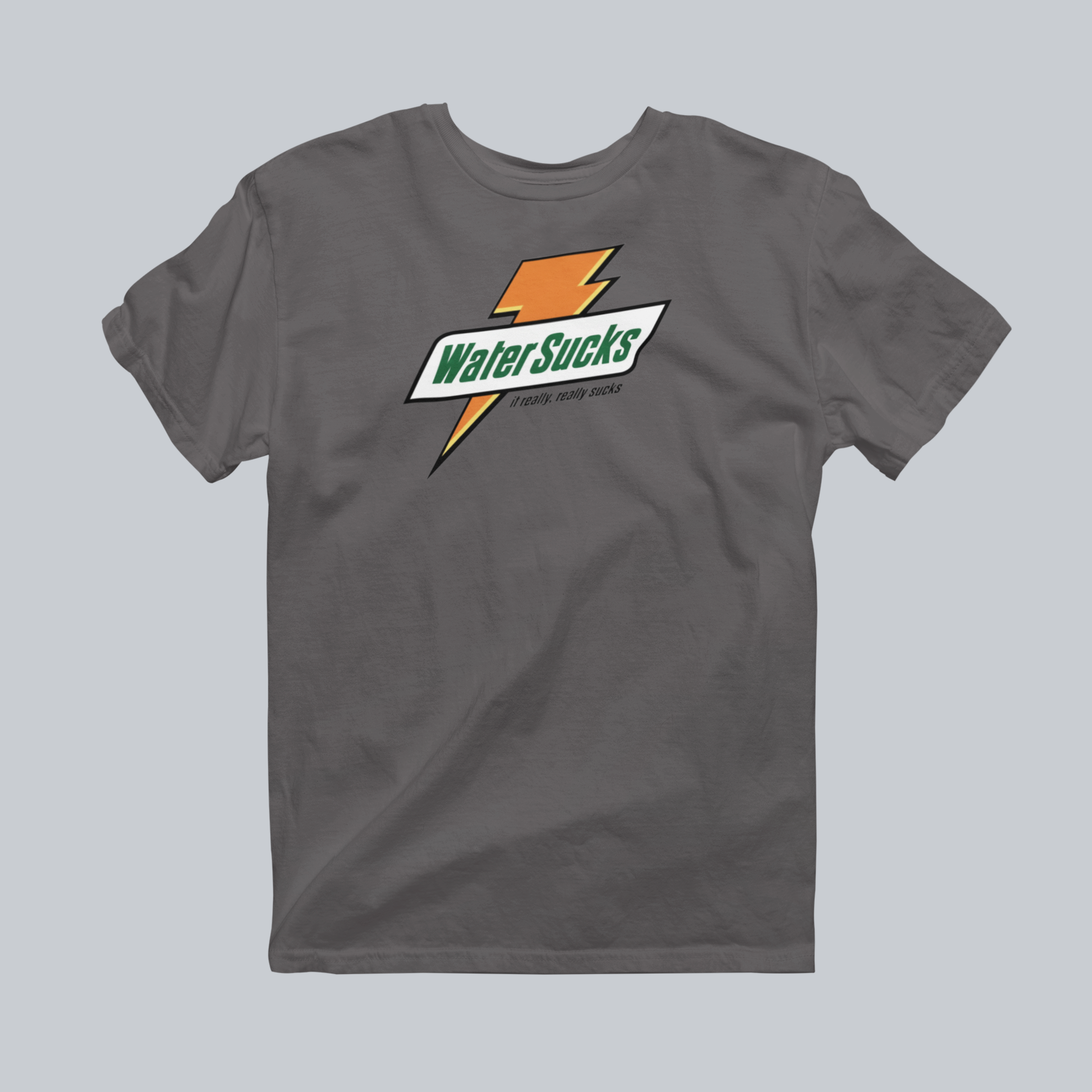 Water Sucks Premium Graphic Tee in charcoal